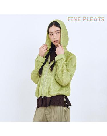 [FINE PLEATS] 피네 플리츠 레귤러 후드 집업 점퍼 올리브