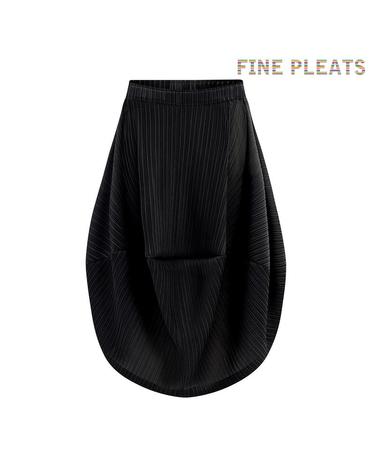 [FINE PLEATS] 피네 플리츠 벌룬 스커트 블랙