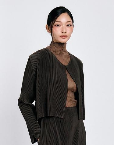 [FINE PLEATS] 피네 플리츠 플로우 시스루 탑 브라운