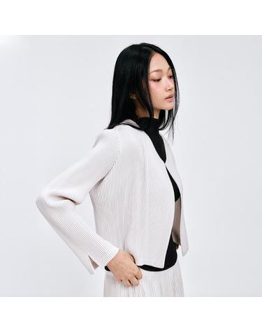 피네플리츠 [FINE PLEATS] 피네 플리츠 라인 숏 가디건 아이보리