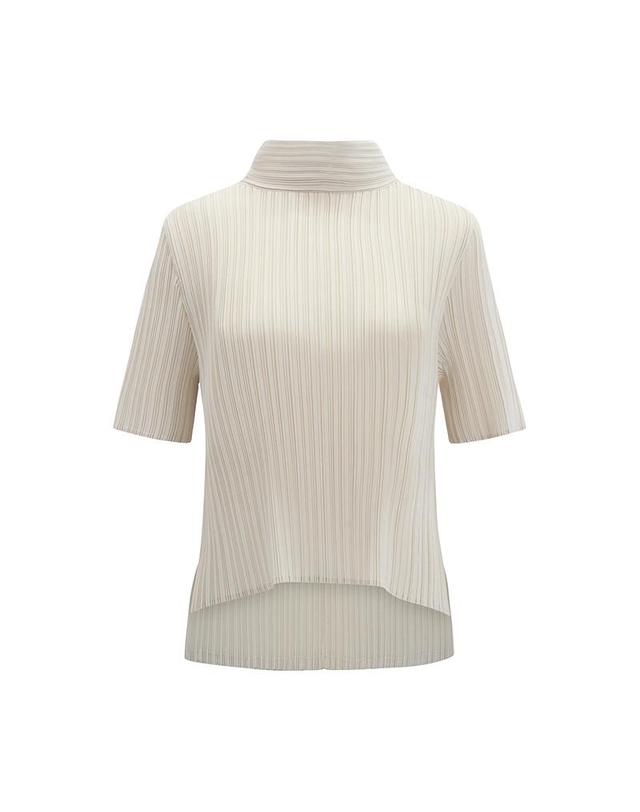 피네플리츠 [FINE PLEATS] 피네 플리츠 타이 스카프 탑 아이보리 착용컷