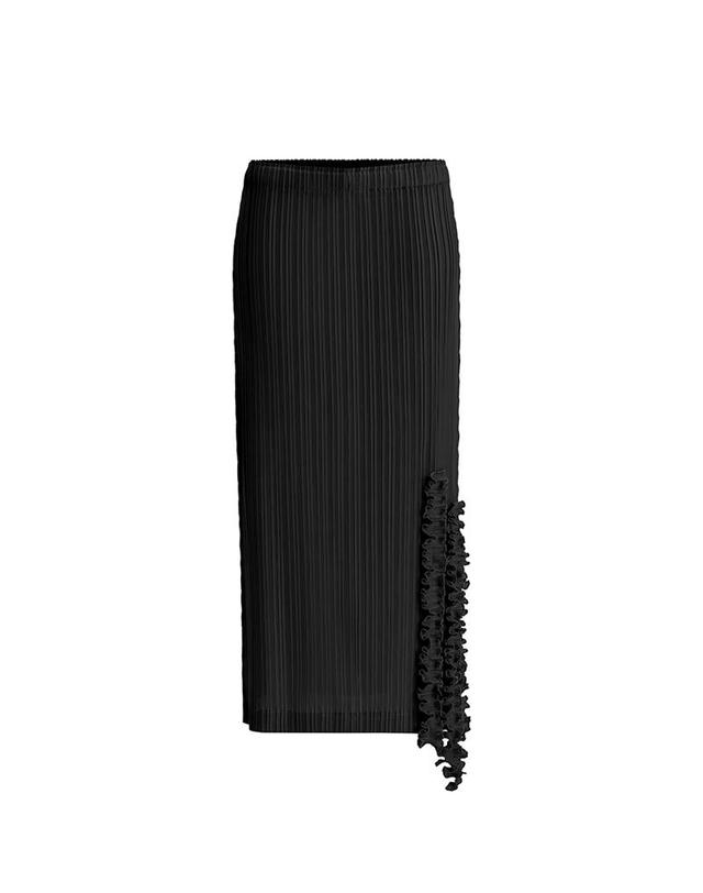 피네플리츠 [FINE PLEATS] 피네 플리츠 멜로디 백 슬릿 스커트 블랙 착용컷