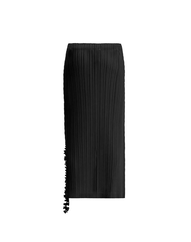 피네플리츠 [FINE PLEATS] 피네 플리츠 멜로디 백 슬릿 스커트 블랙 착용컷