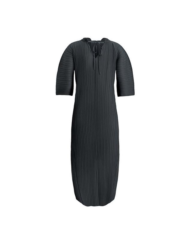 피네플리츠 [FINE PLEATS] 피네 플리츠 차이나 백 리본 원피스 챠콜 착용컷