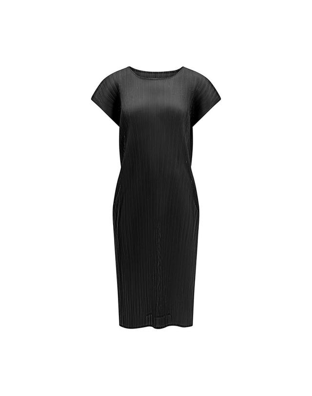 피네플리츠 [FINE PLEATS] 피네 플리츠 그리드 레이어드 원피스 블랙 착용컷