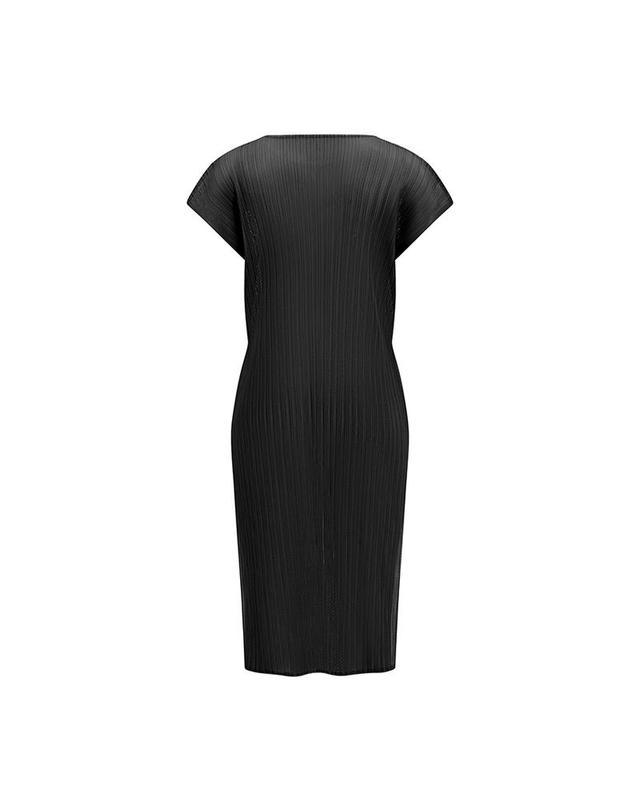 피네플리츠 [FINE PLEATS] 피네 플리츠 그리드 레이어드 원피스 블랙 착용컷