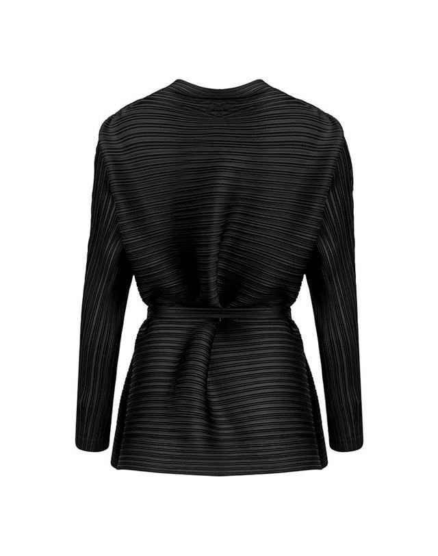 피네플리츠 [FINE PLEATS] 피네 플리츠 하이넥 긴팔 탑 블랙 착용컷