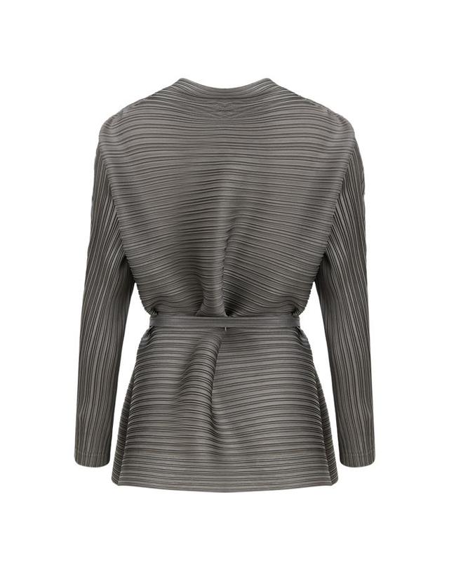 피네플리츠 [FINE PLEATS] 피네 플리츠 하이넥 긴팔 탑 그레이 착용컷