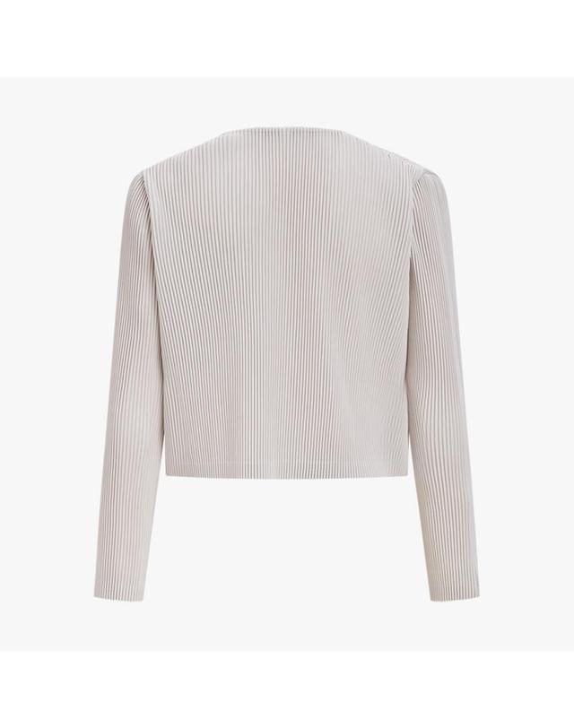 피네플리츠 [FINE PLEATS] 피네 플리츠 라인 숏 가디건 아이보리 착용컷
