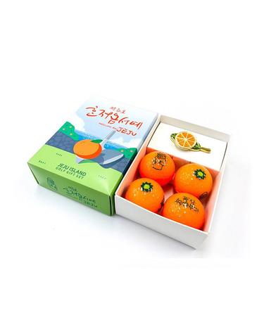 유포텐 제주도 관광기념 골프공 4p+볼마커 자석클립 선물세트