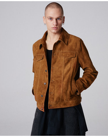 European Lambskin Trucker JK_Camel