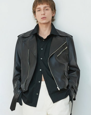 Unisex Italian nappa Lambskin Rider JK_Black