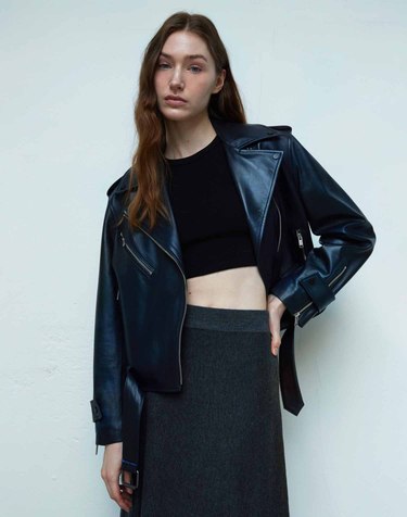 European Lambskin Rider JK_Denim Navy