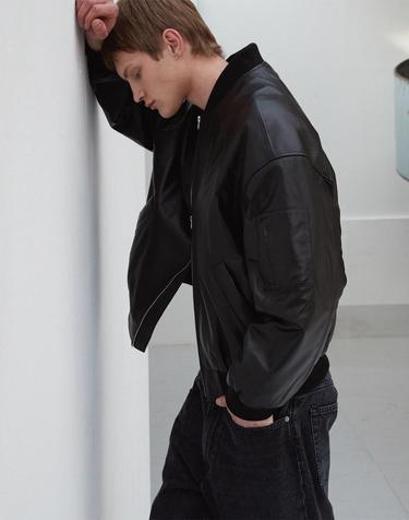Italian nappa Lambskin Padding blouson Jumper