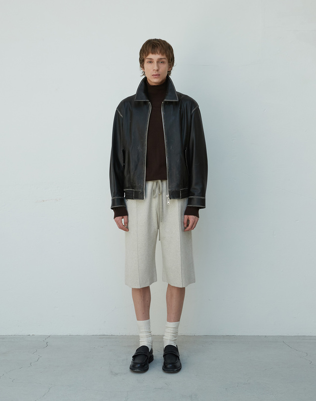 베르데마르 Unisex European Lambskin overfit blouson JK_Black 착용컷