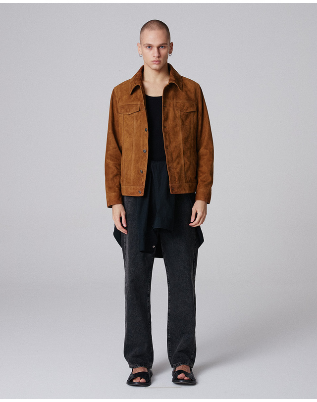 베르데마르 European Lambskin Trucker JK_Camel 착용컷