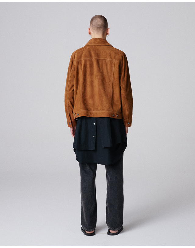 베르데마르 European Lambskin Trucker JK_Camel 착용컷