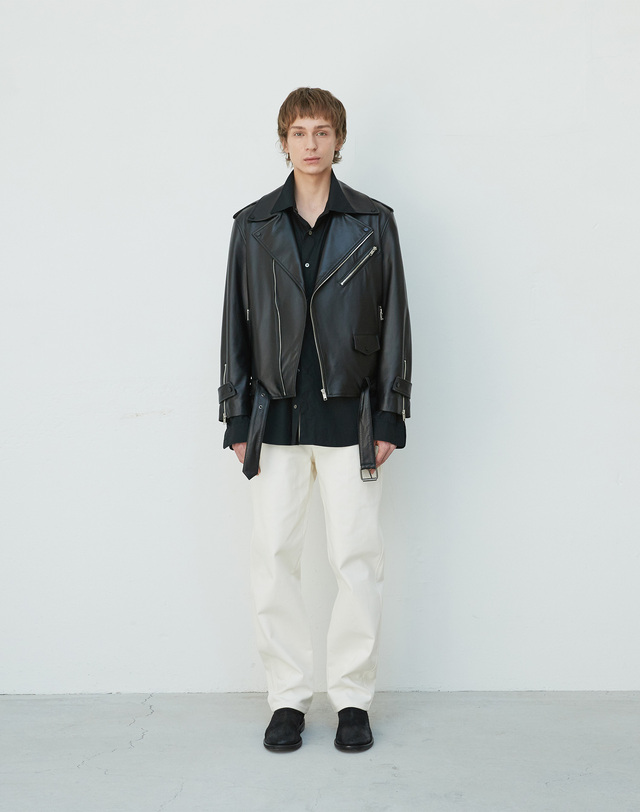 베르데마르 Unisex Italian nappa Lambskin Rider JK_Black 착용컷