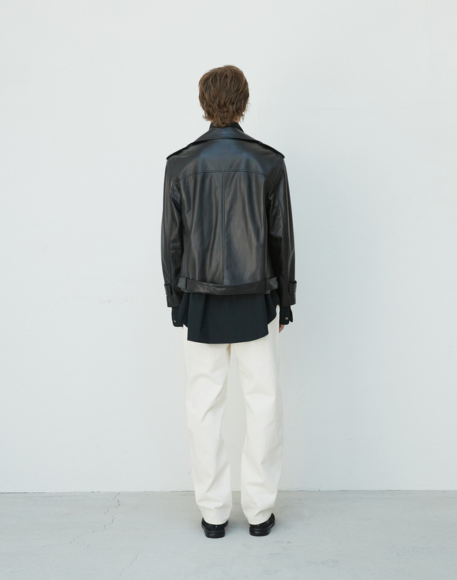 베르데마르 Unisex Italian nappa Lambskin Rider JK_Black 착용컷
