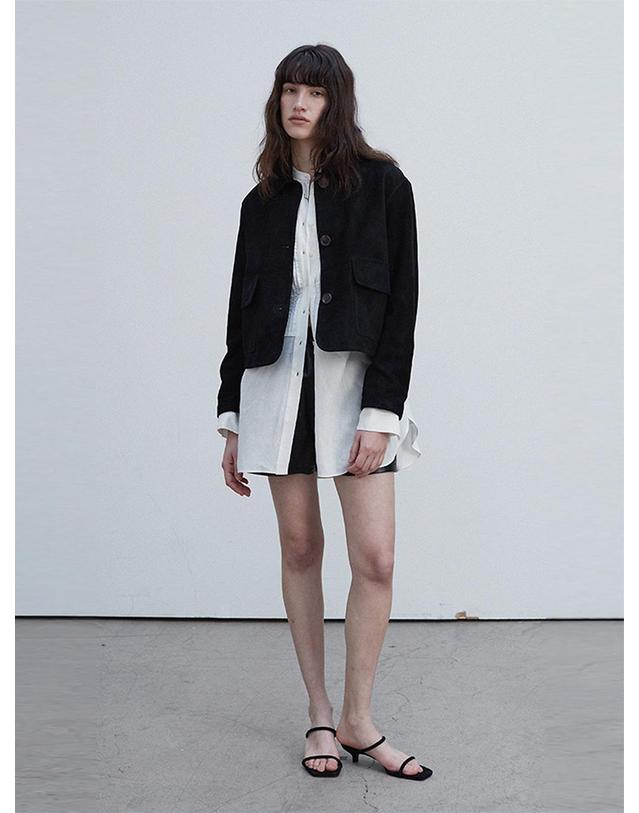 베르데마르 Italian suede pocket point JK_Black 착용컷