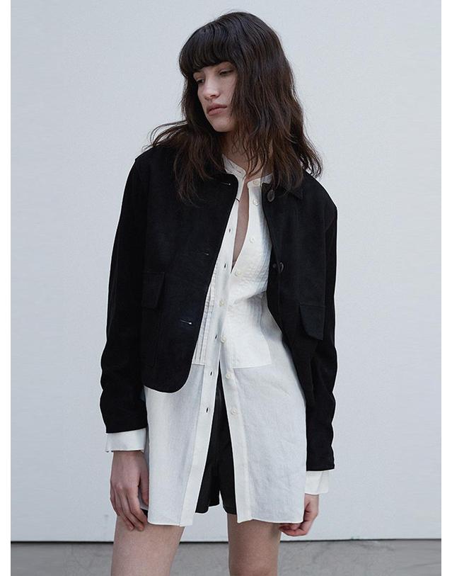 베르데마르 Italian suede pocket point JK_Black 착용컷