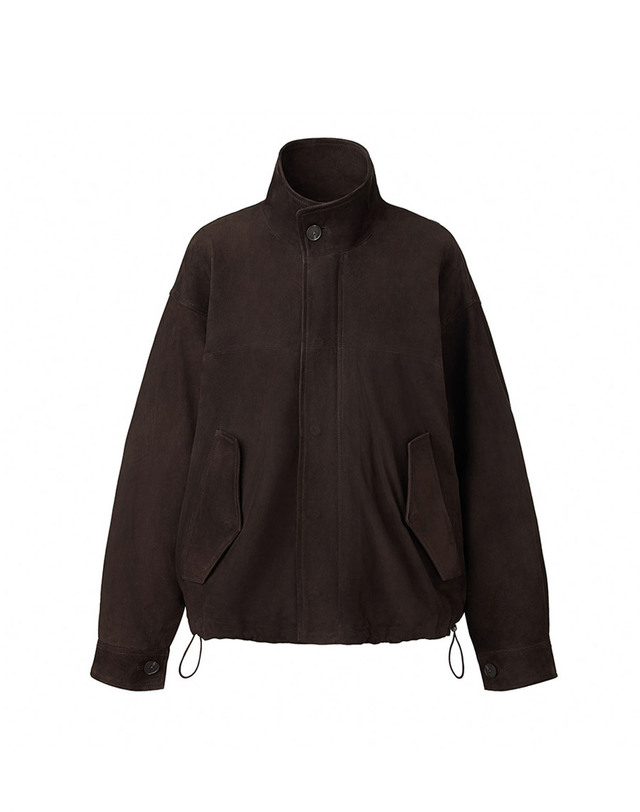 베르데마르 Italian suede High-neck overfit Jumper_Deep brown 착용컷