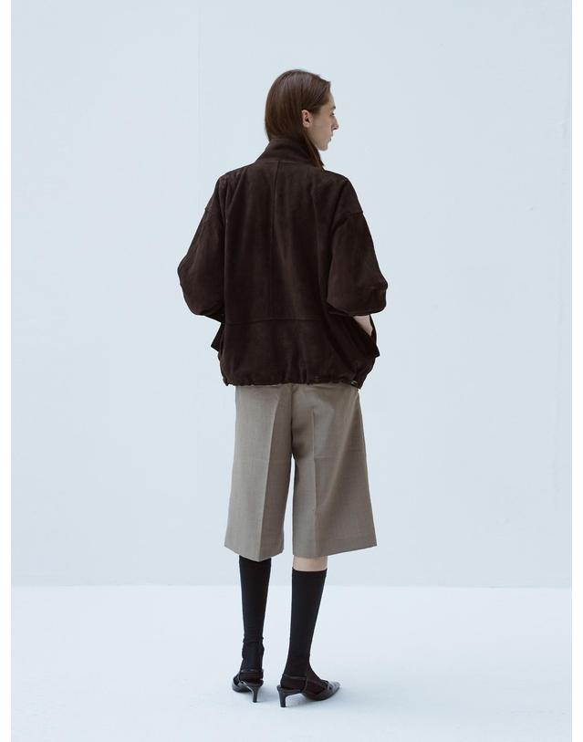 베르데마르 Italian suede High-neck overfit Jumper_Deep brown 착용컷