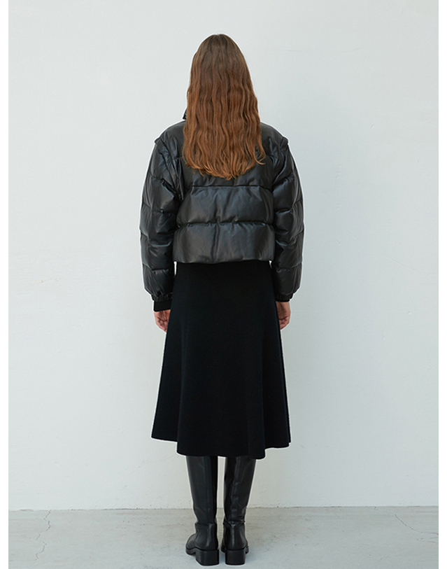 베르데마르 Italian nappa Lambskin Two-way Goose Down Jumper_Black 착용컷