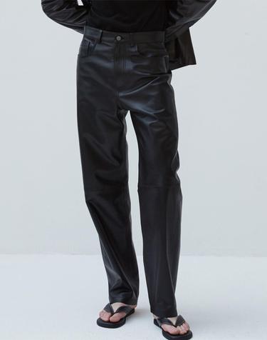 Italian nappa Lambskin Relax-fit pants