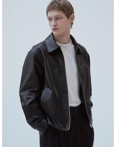 European Lambskin Overfit Minimal Blouson