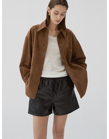 Italian nappa Lambskin Banding Shorts