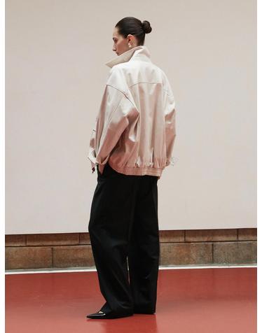 Vegetable Lambskin Overfit Blouson_Cream