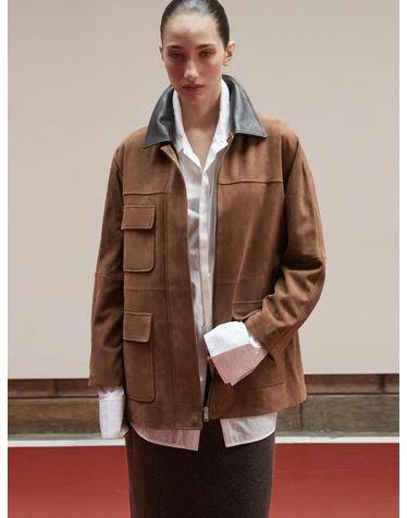 Suede Safari Jacket_Mocha Mousse