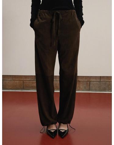 Suede Parachute Pants_Deep Brown
