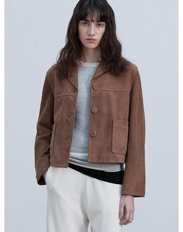 Suede Three Button JK_Mocha Mousse
