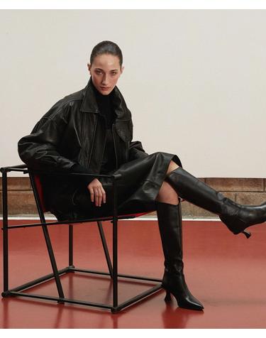 Lambskin Overfit Padded Jumper