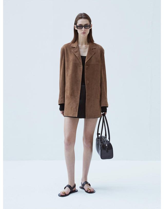 베르데마르 Italian suede Classic Blazer_Mocha Mousse 착용컷