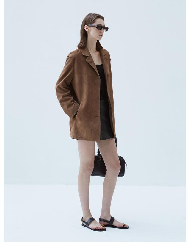 베르데마르 Italian suede Classic Blazer_Mocha Mousse 착용컷