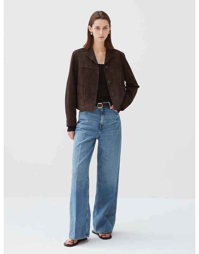 베르데마르 Italian suede Three Button JK_Dark Brown 착용컷