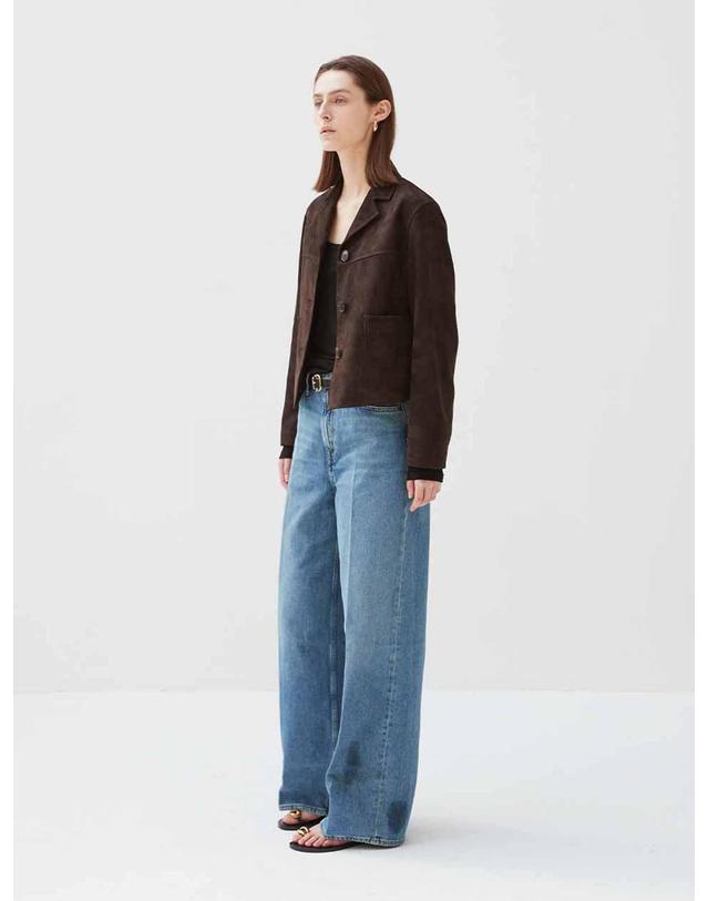 베르데마르 Italian suede Three Button JK_Dark Brown 착용컷