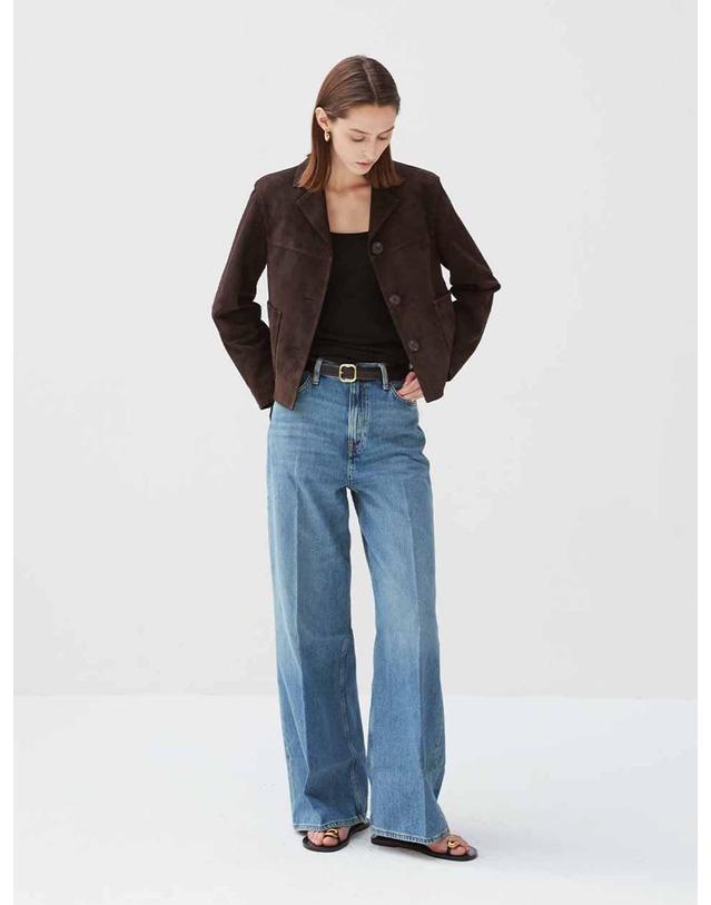 베르데마르 Italian suede Three Button JK_Dark Brown 착용컷