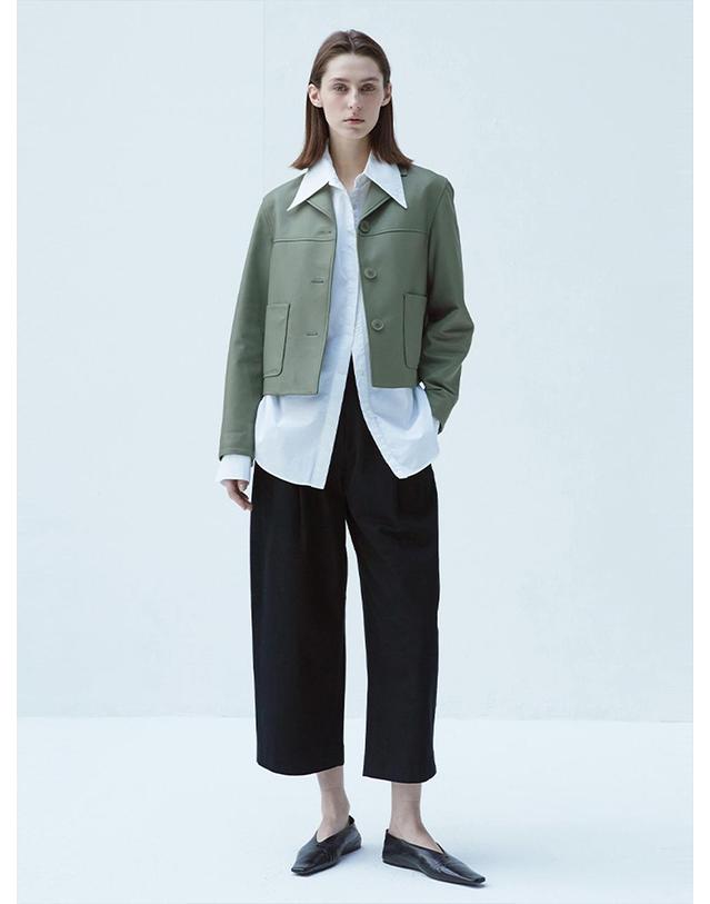 베르데마르 European Dupont Lambskin Three Button JK_Olive Khaki 착용컷
