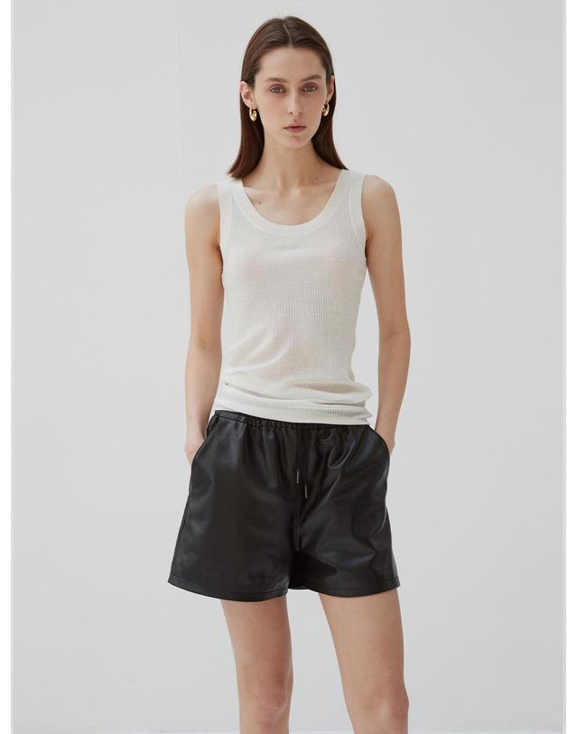 베르데마르 Italian nappa Lambskin Banding Shorts 착용컷