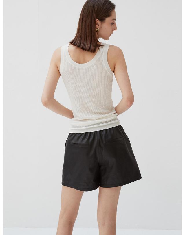 베르데마르 Italian nappa Lambskin Banding Shorts 착용컷