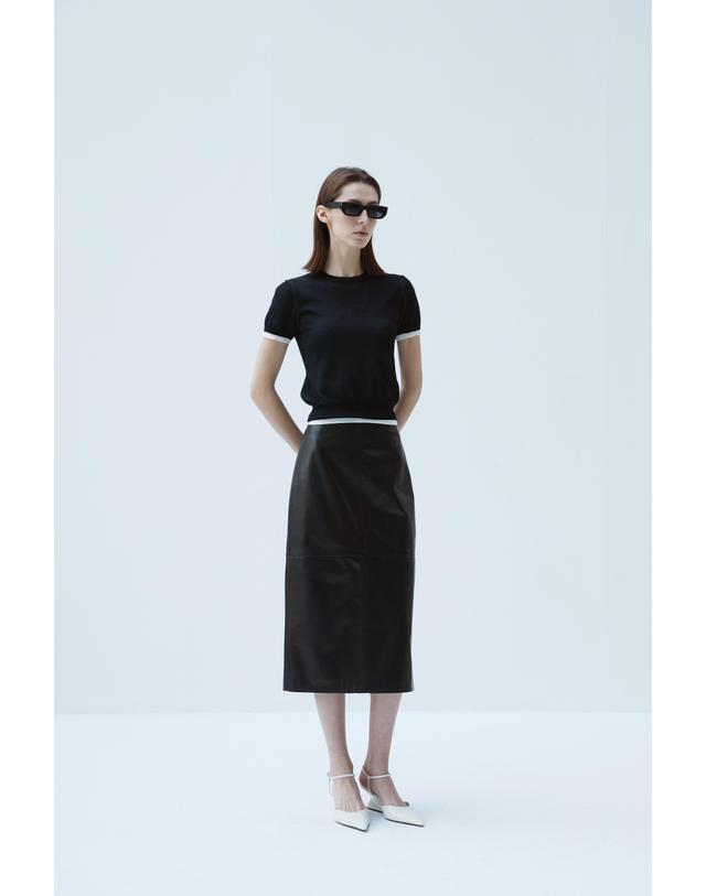 베르데마르 European Lambskin Straight midi Skirt 착용컷