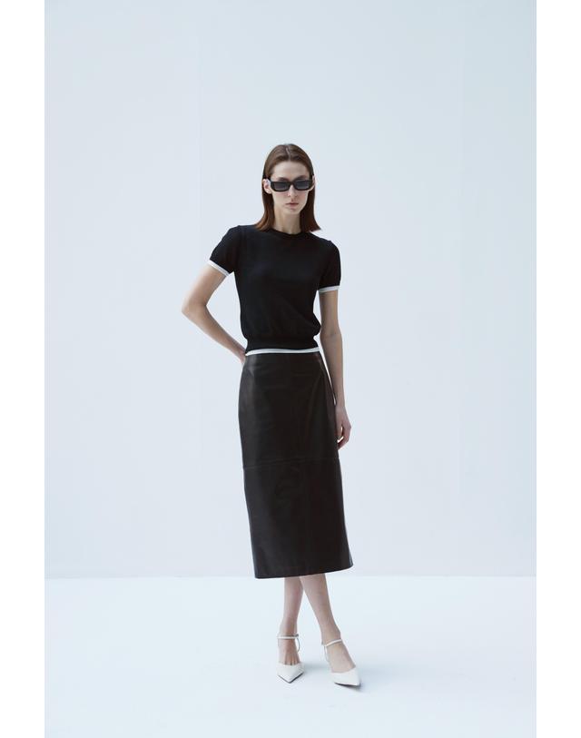 베르데마르 European Lambskin Straight midi Skirt 착용컷