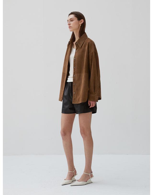 베르데마르 Italian suede Overfit Shirt JK_Mocha Mousse 착용컷