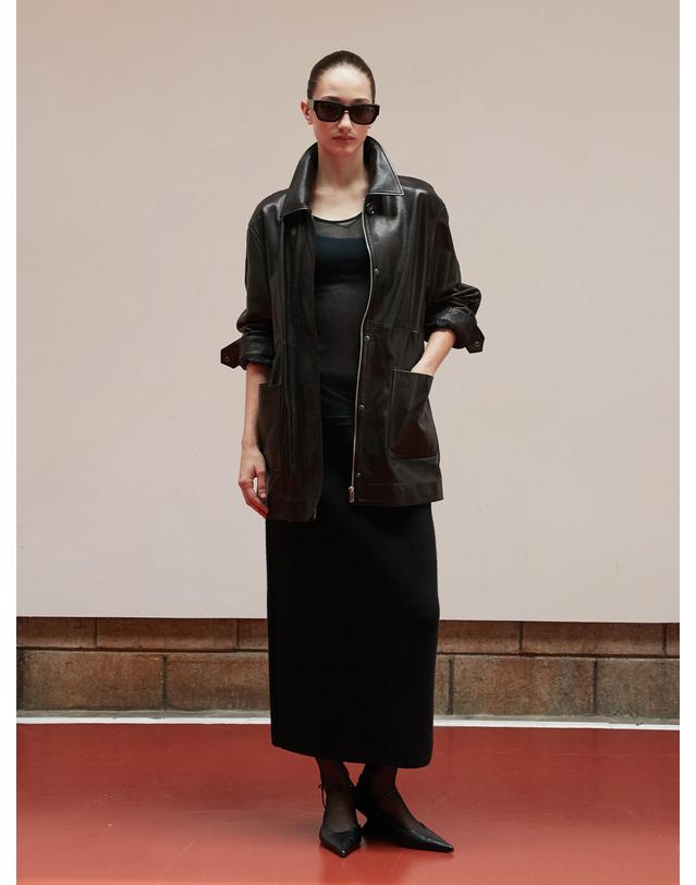 베르데마르 Vegetable Lambskin Timeless Half Coat 착용컷