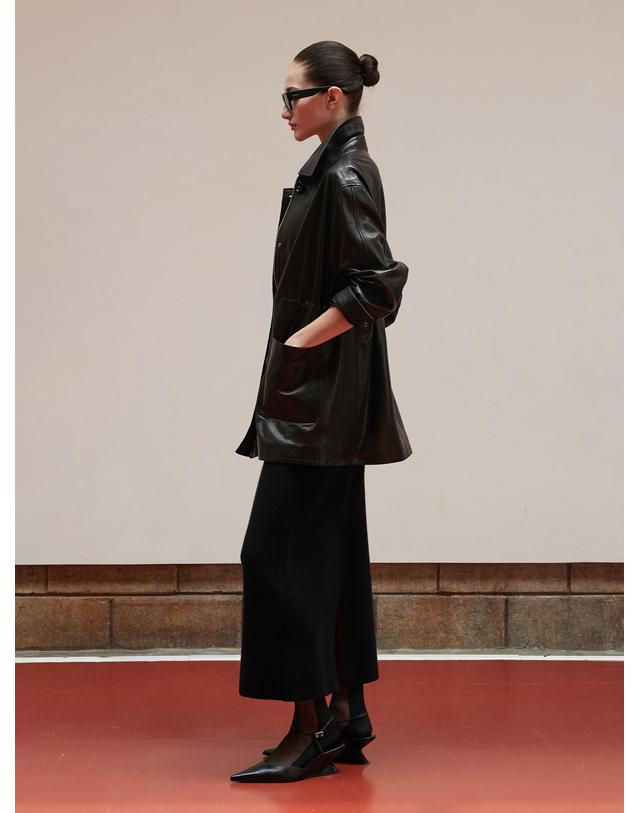 베르데마르 Vegetable Lambskin Timeless Half Coat 착용컷