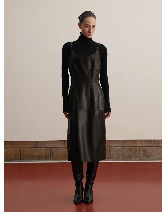 베르데마르 Lambskin Bustier Midi Dress 착용컷
